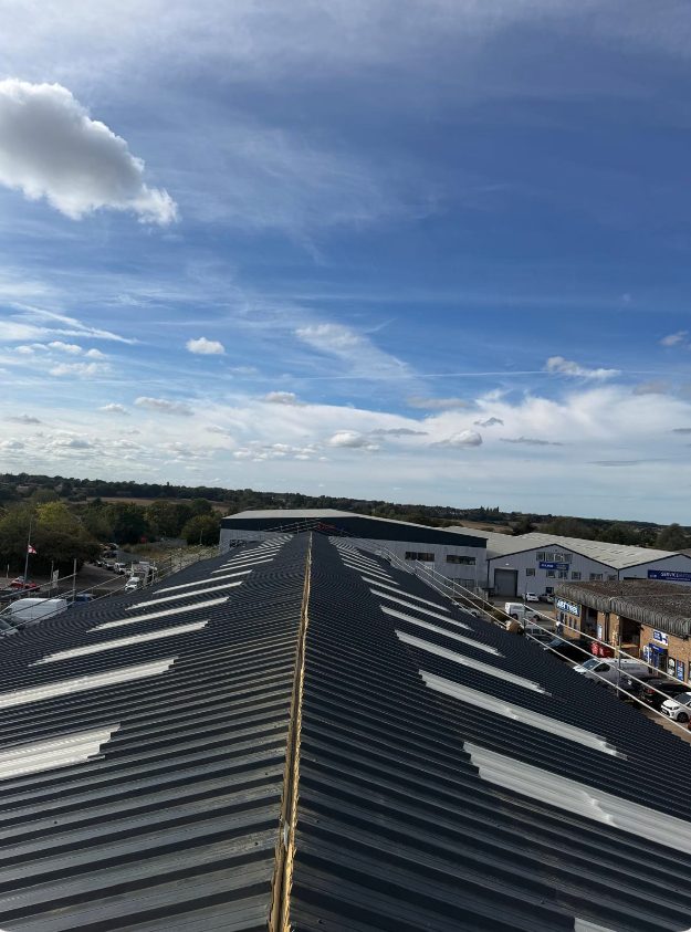 Completed roof with rooflights