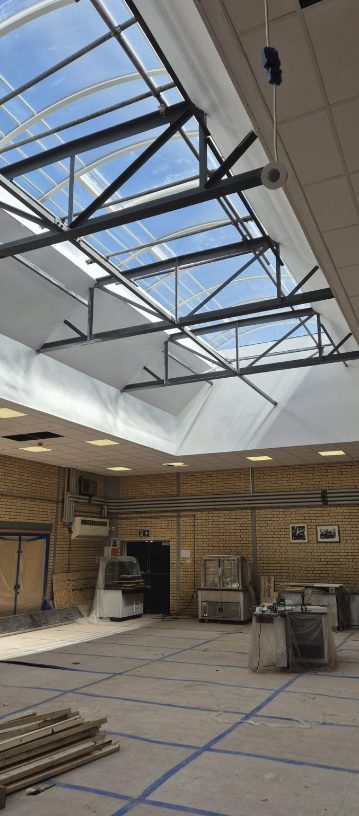 Rooflights over a workshop